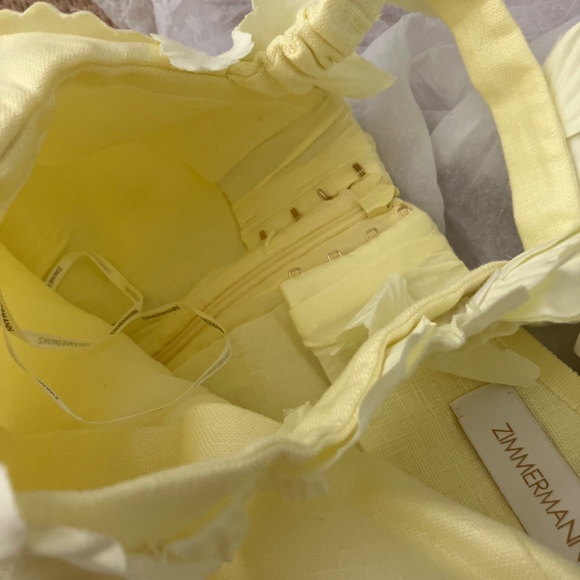 NWT Zimmermann High Tide Lift Off Flower Mini Dress light yellow - Picture 7 of 7